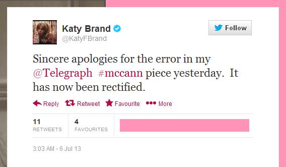 Katy Brand twitter entry