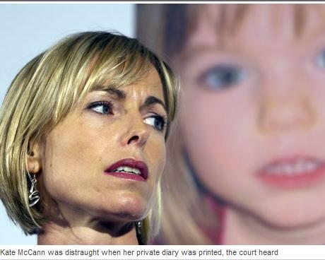 Kate McCann was distraught when her private diary was printed, the court heard