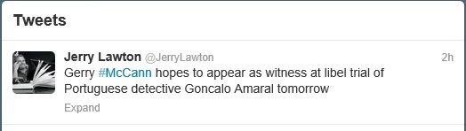 Jerry Lawton tweet, 26 September 2013