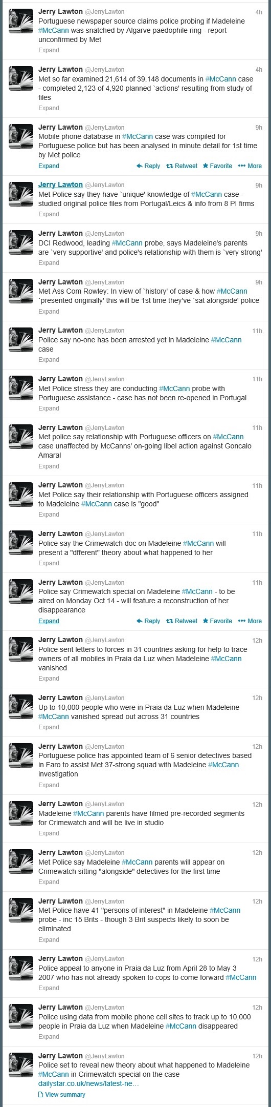 Jerry Lawton tweets, 04 October 2013