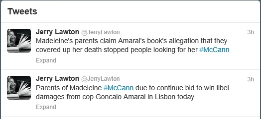 Jerry Lawton tweets, 19 September 2013