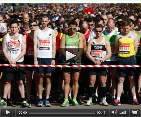 London Marathon observes silence for Boston bomb victims