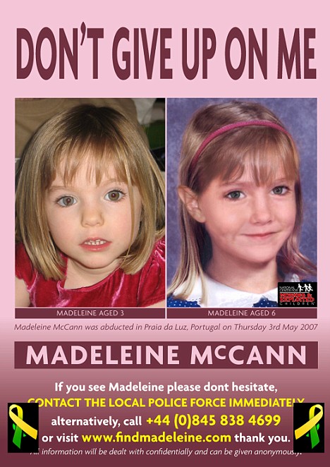 Madeleine age progression poster, published 01 May 2009