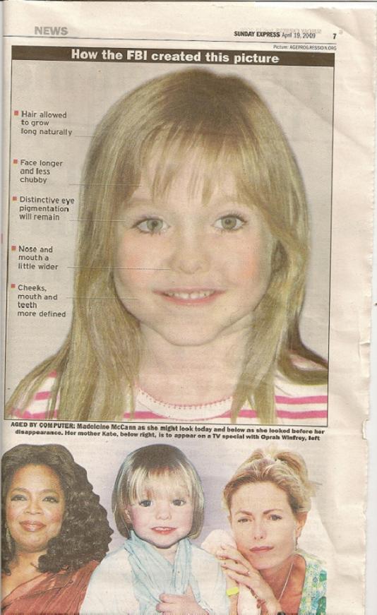 Is this the face of Maddie? Sunday Express, 19 April 2009