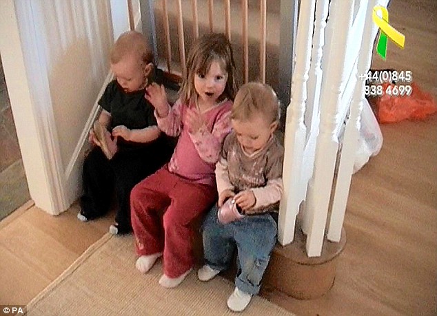 Madeleine McCann teachers her siblings Sean and Amelie how to clap.