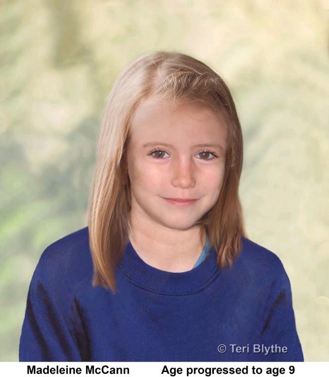 Madeleine McCann: Age progressed to age 9 - Copyright to Teri Blythe