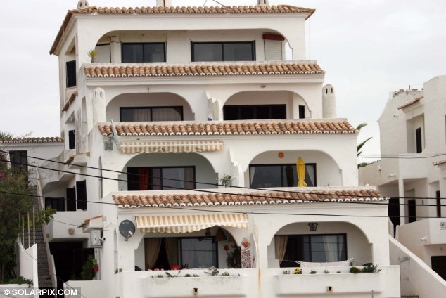 Hideout: David Reid's apartment on the cliffs in Carvoeiro, just 30 miles from Praia da Luz where the McCanns holidayed in 2007