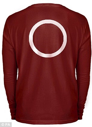 Clue: Police have issued this computer-generated image of the distinctive long-sleeved burgundy top that they say was worn by the man they are looking for