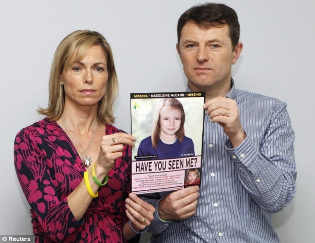 Still looking: Madeleine's parents, Kate and Gerry McCann, pictured with an image of how she might look now, were having dinner with friends when 'Maddie' disappeared in Praia da Luz