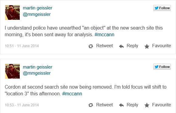 Martin Geissler tweets, 11 June 2014