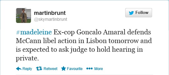 Tweet from Martin Brunt, Sky News, 11 September 2013