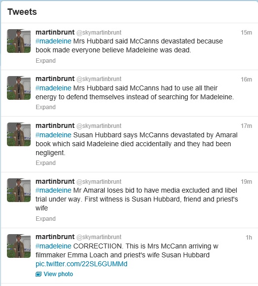 Tweets from Martin Brunt, Sky News, 12 September 2013