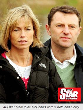 ABOVE: Madeleine McCann's parent Kate and Gerry