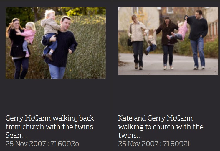 Kate and Gerry McCann walking back from church with the twins and what appears to be Catriona Baker, 25 November 2007
