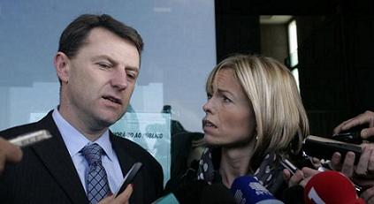 The McCanns outside the court in Lisbon