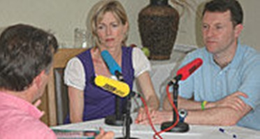 Mike Williams (left) interviews the McCanns for BBC World Service