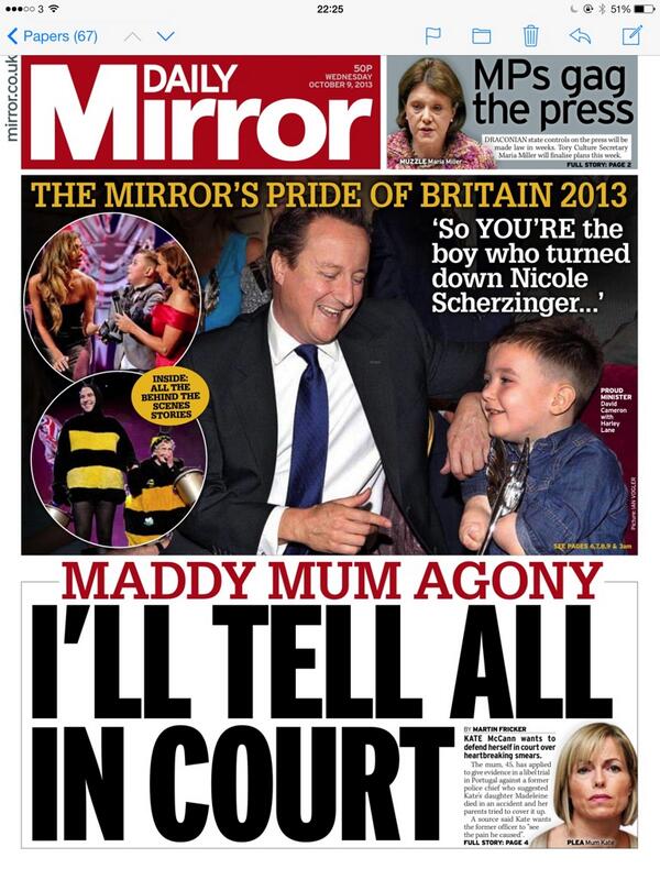 Daily Mirror, 09 October 2013