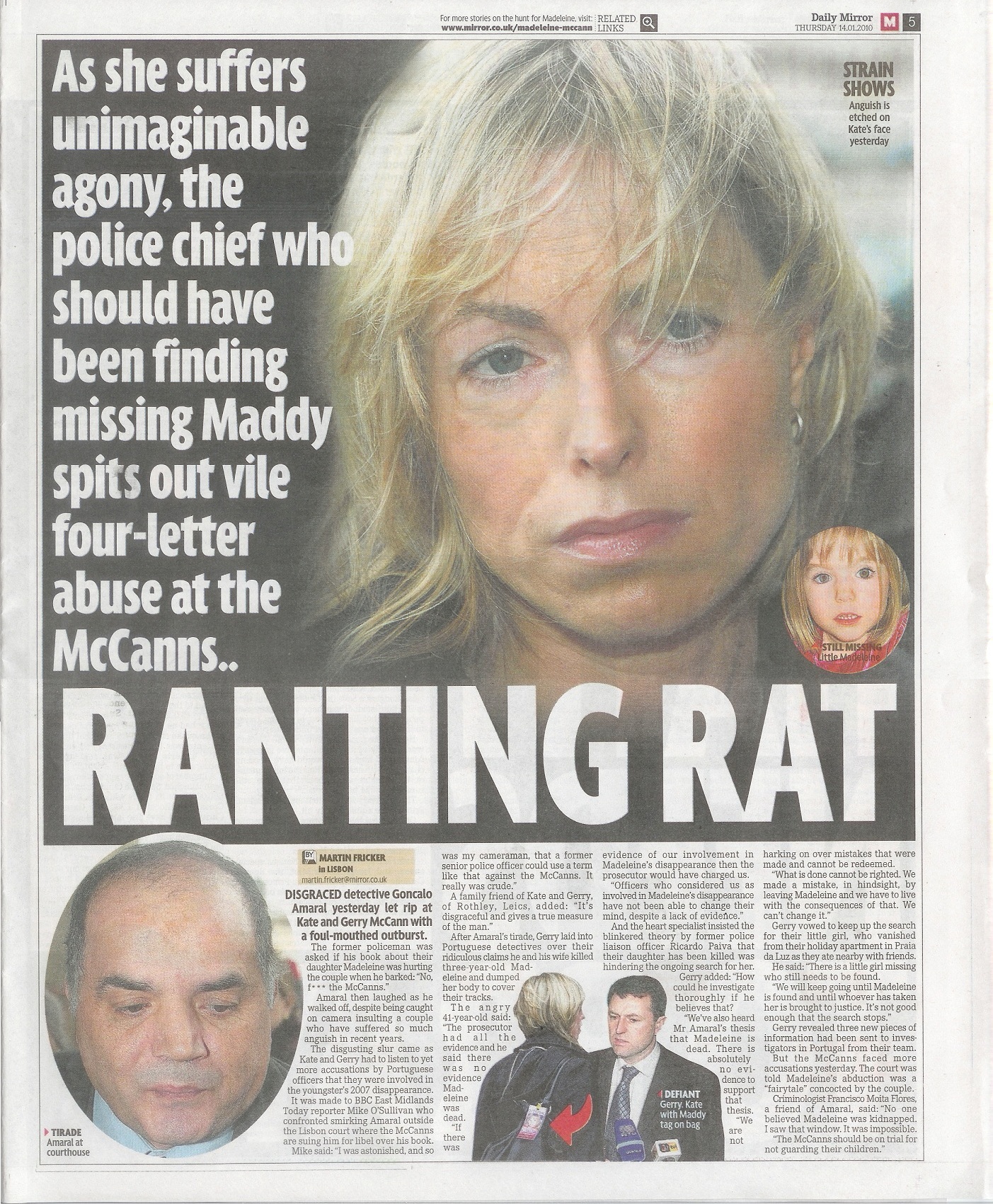 Daily Mirror, 14 January 2010