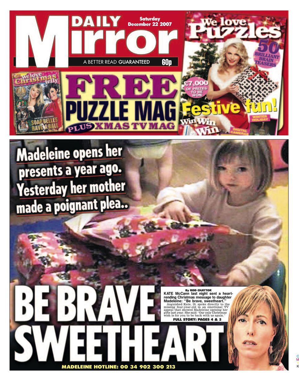 22nd December 2007: As the McCanns face their first Christmas without Madeleine, a new photo of Madeleine is released as Kate makes an poignant plea to her daughter.