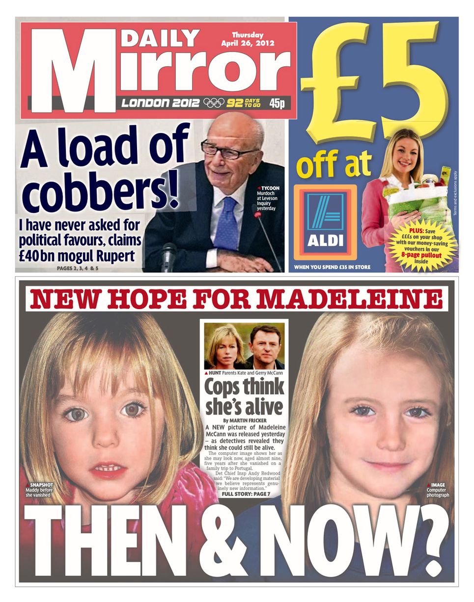 26th April 2012: Five years on, police released a new age-progressed picture showing a grown-up Madeleine.