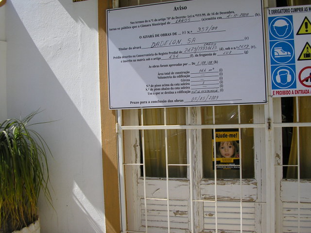 Small poster of Maddie inside closed building