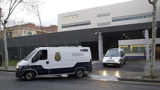 The detainees leave in a van from a Catalonian police station EFE