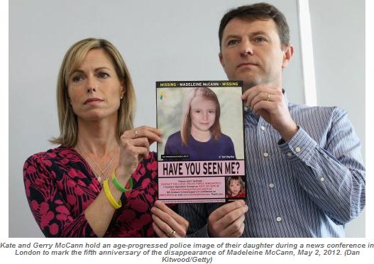 Kate and Gerry McCann hold an age-progressed police image of their daughter