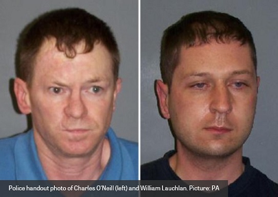 Police handout photo of Charles O'Neill (left) and William Lauchlan. Picture: PA