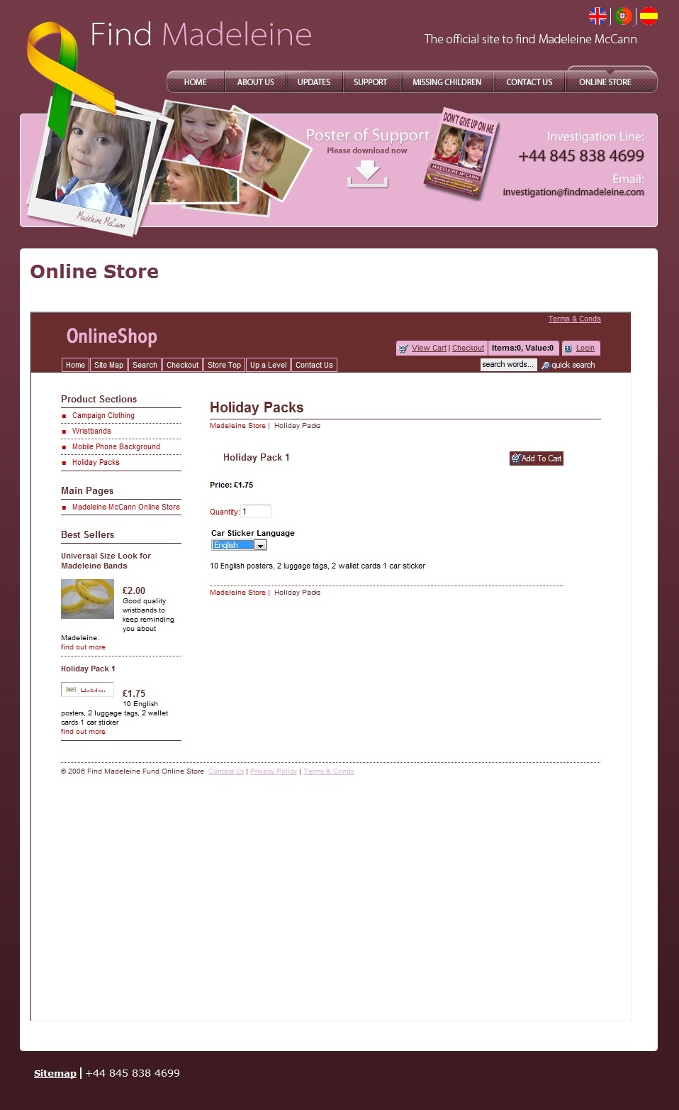 Online Shop holiday packs, 03 July 2010