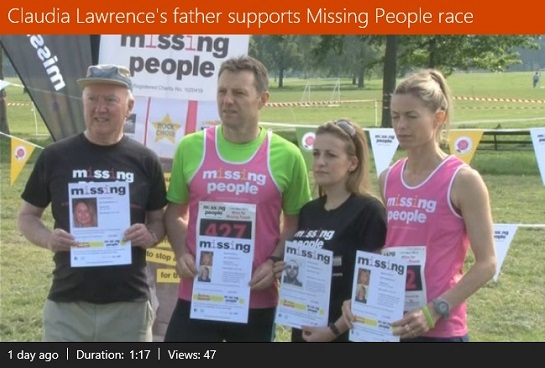 Claudia Lawrence's father supports Missing People race