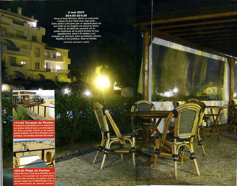 View from Tapas Restaurant towards Apartment 5A, Paris Match magazine