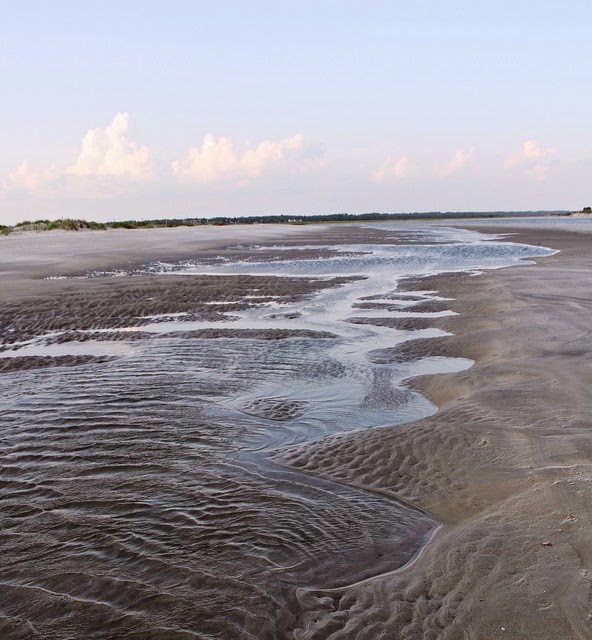 Sandy beach at low tide