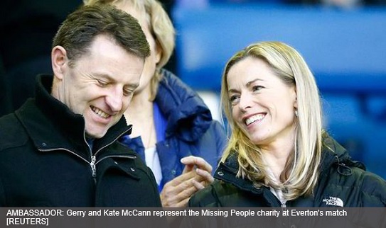 AMBASSADOR: Gerry and Kate McCann represent the Missing People charity at Everton's match [REUTERS]