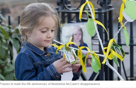 Prayers to mark the 8th anniversary of Madeleine McCann's disappearance