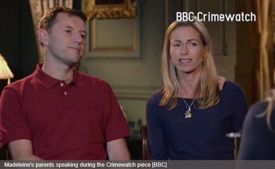 Madeleine's parents speaking during the Crimewatch piece [BBC]
