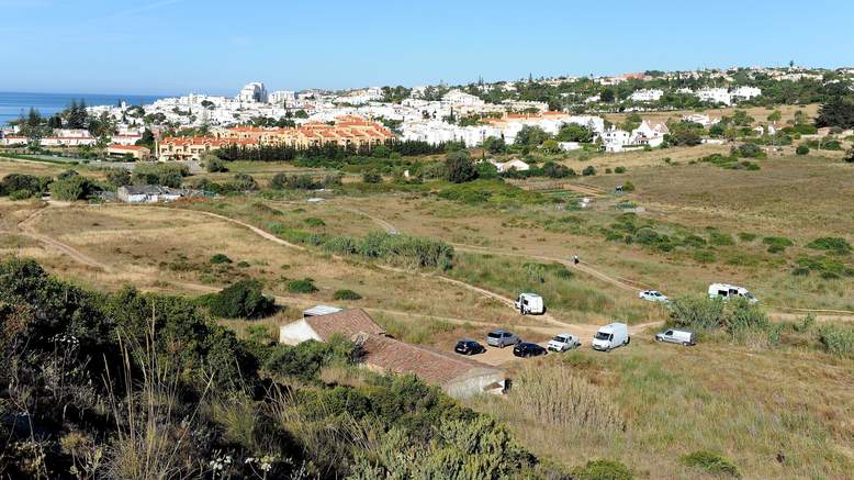 A view showing Praia da Luz and the new search site just outside of the resort town.