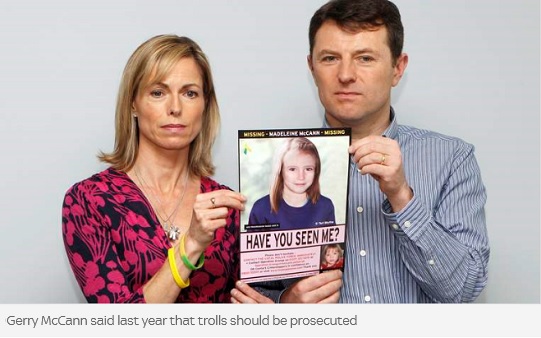 Gerry McCann said last year that trolls should be prosecuted