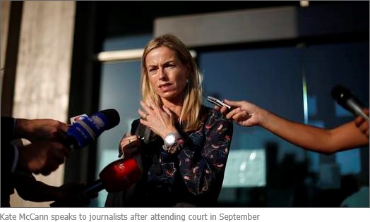 Kate McCann speaks to journalists after attending court in September