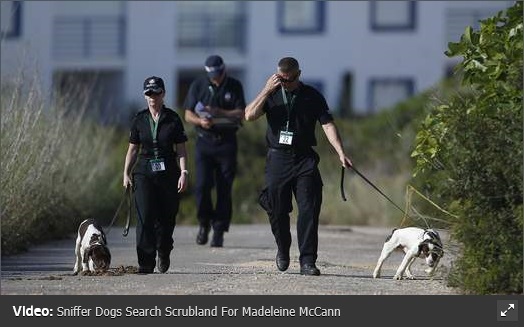 Video: Sniffer Dogs Search Scrubland For Madeleine McCann