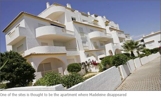 One of the sites is thought to be the apartment where Madeleine disappeared