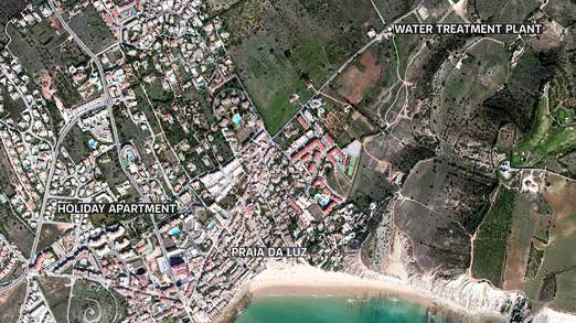 Land south of a water treatment plant near Praia da Luz is being searched