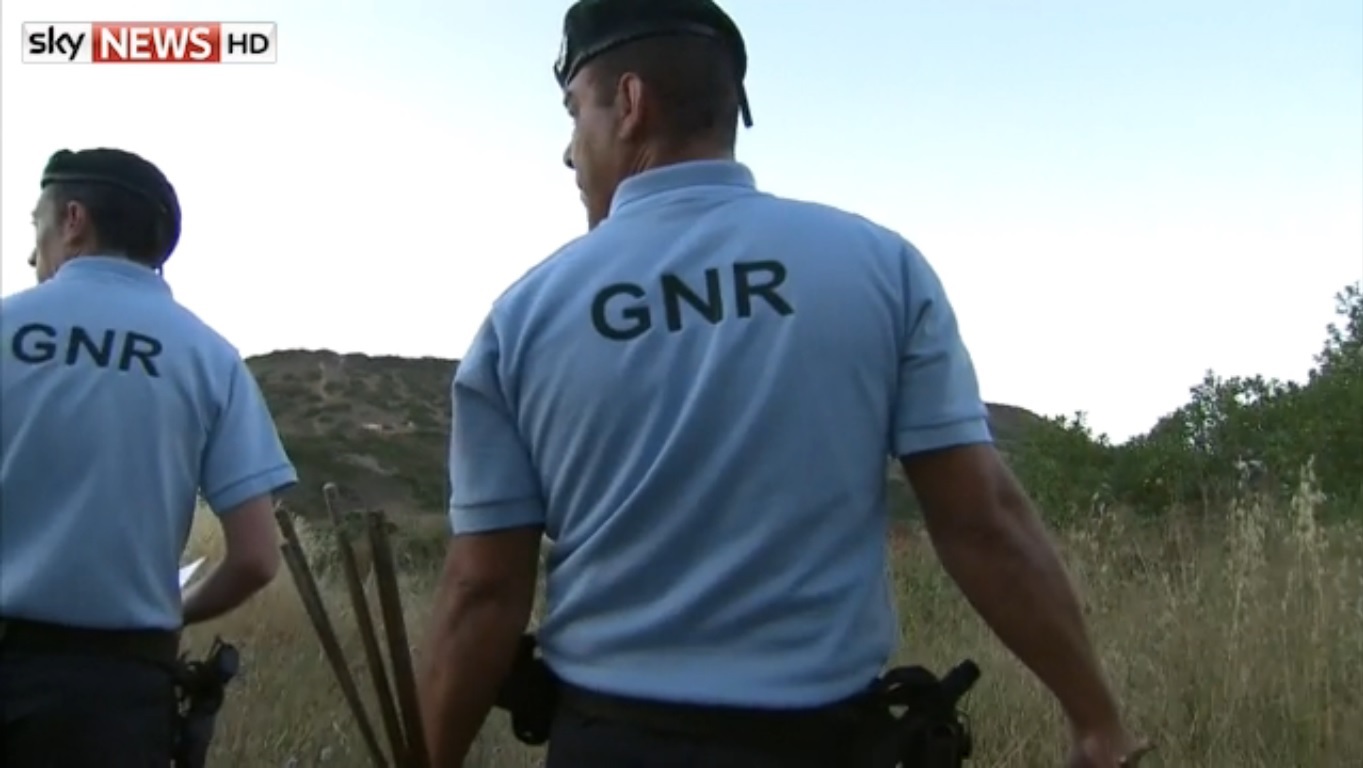 A fresh cordon is set up around a new field after officers spent the morning scouring scrubland east of the Praia da Luz resort.