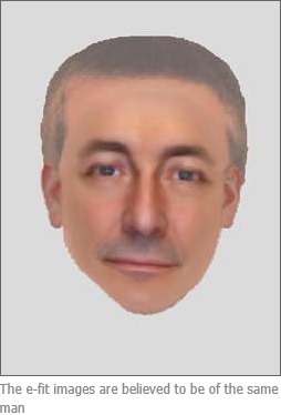 The e-fit images are believed to be of the same man