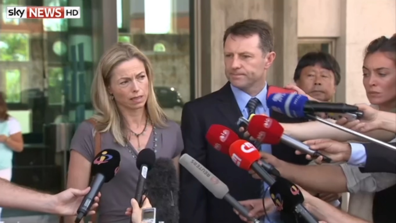 The parents of Madeleine McCann, Kate and Gerry, make an emotional statement on the steps of a Portuguese court.