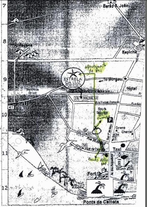Map showing the location of the Smith family sighting