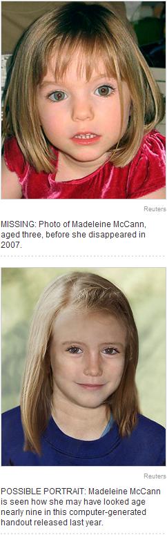 MISSING: Photo of Madeleine McCann, aged three, before she disappeared in 2007