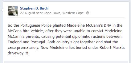 Stephen D. Birch - 'Portuguese Police planted Madeleine McCann's DNA'
