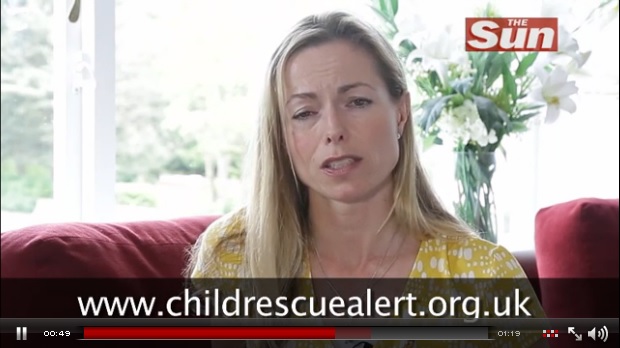 Kate McCann appeal for Child Rescue Alert