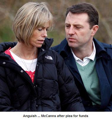 Anguish ... McCanns after plea for funds