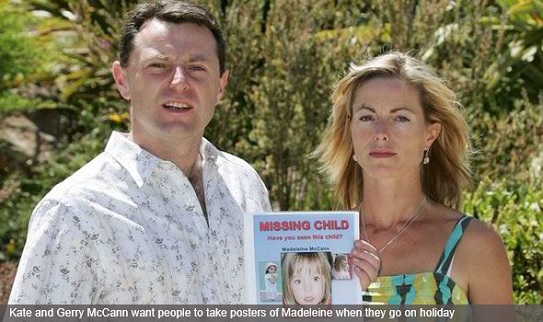 Kate and Gerry McCann want people to take posters of Madeleine when they go on holiday